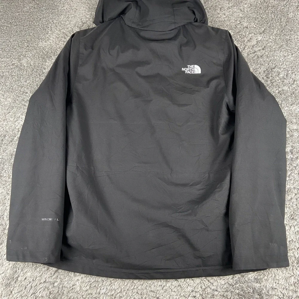 The North Face WindWall Jacket Mens Large Black Primaloft Insulated Hooded Coat